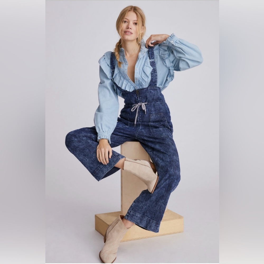 Pilcro Slouchy Denim Pinafore Jumpsuit